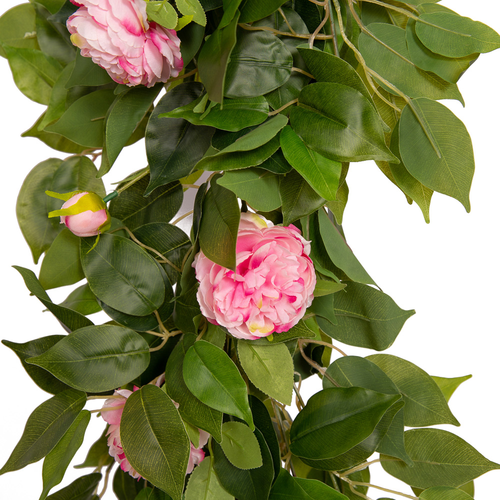 Л29 Лиана из вестки фикуса с цветами розы L100см _2