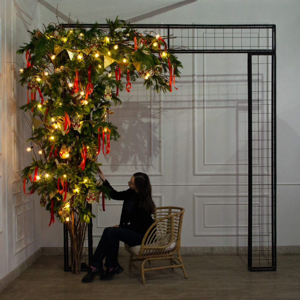 ДЛ197/СВ04(Пр)(Fix)(F)Декор вх.группы h280см н/прут, прист.,с гир.ретро и матрешками в русс. стиле_3