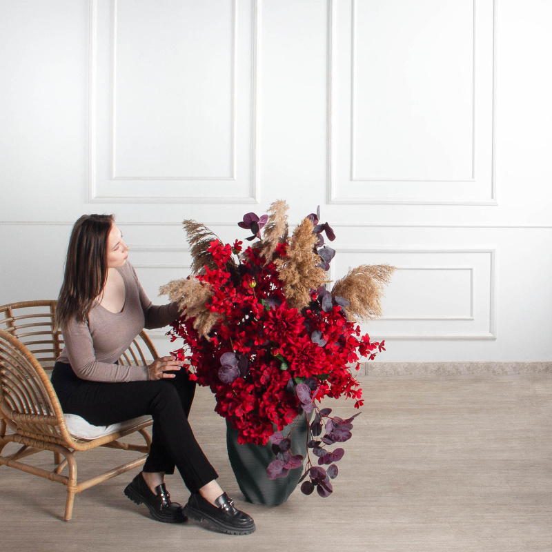 К549(Пр)(F) Композиция искусственная на основании, красно-бордовая_1