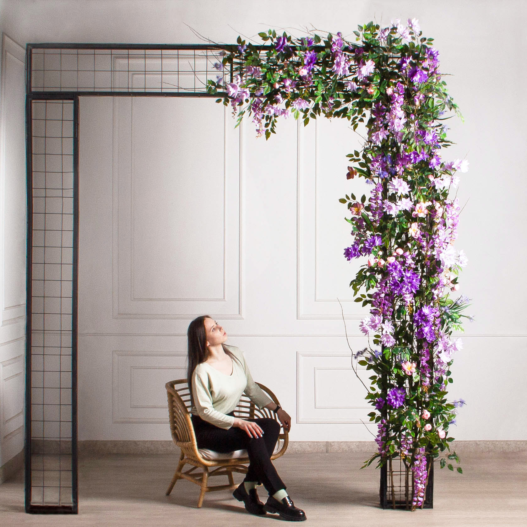 ДЛ154(Пр)(F) Декор входной группы цветочный L100см, пристенный_2