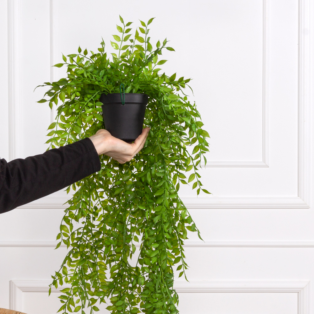 КЗ/51(з) Композиция искусственная Даксин ампельный в кашпо d11см_4