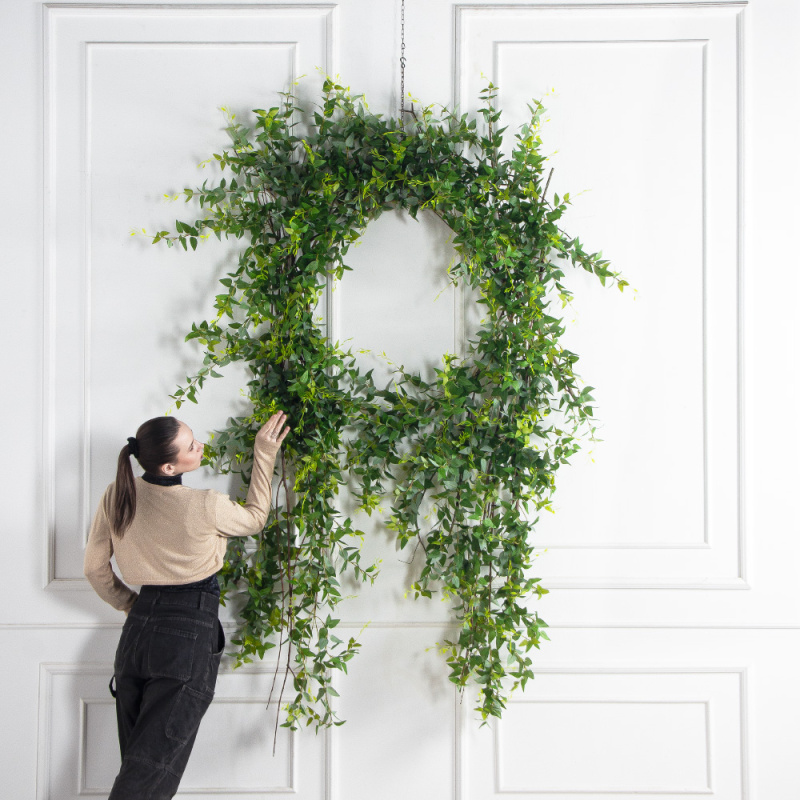 ВН16(Пр)(F) Венок искусственный с ампельной зеленью d110, h220см_1