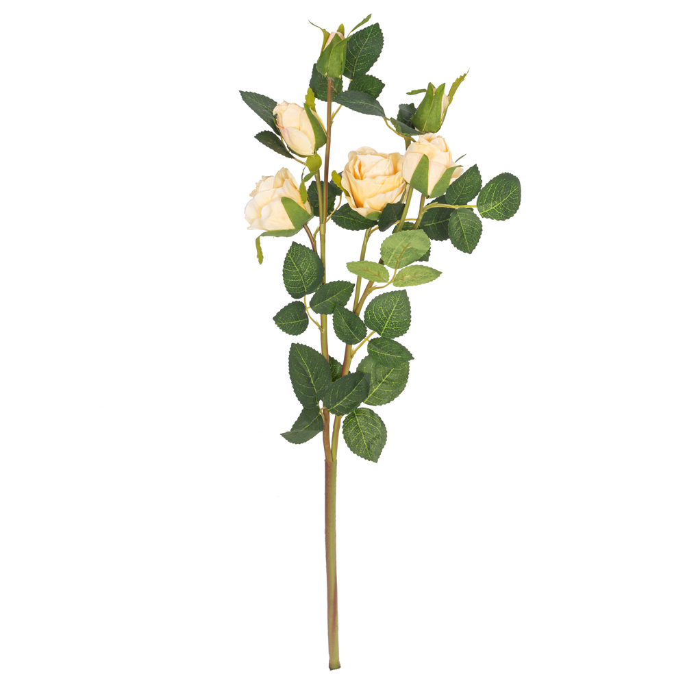 7141/9191-10/13 Роза искусственная Ретро, 4 головы, 2 бутона, h60см, персиковая_1