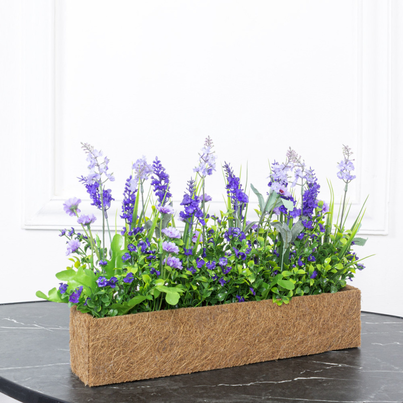 Б007-2 Бордюр Лаванда h25см фиолетовая в кокосовом боксе 50*7*h8_5