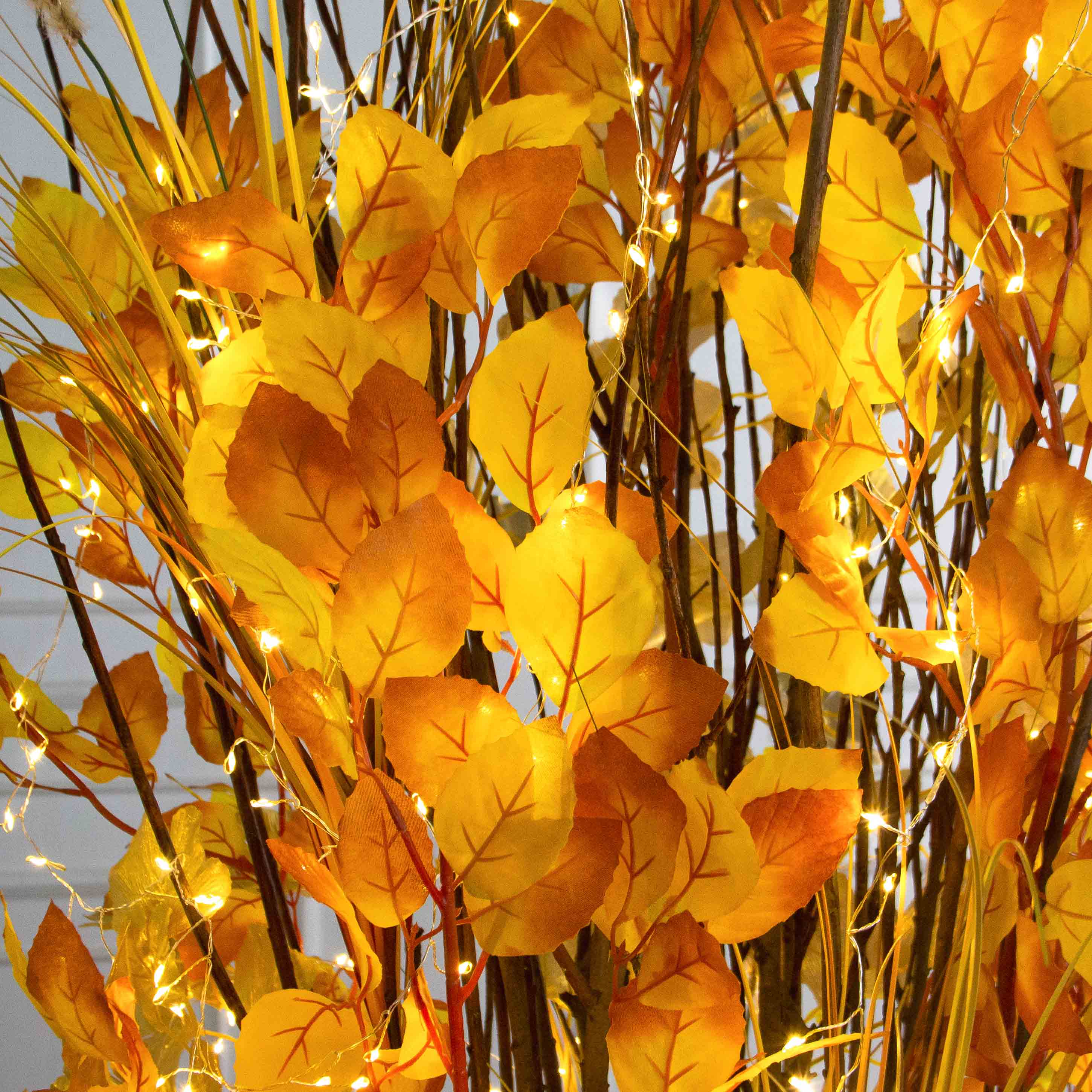 К550/СВ03(Пр)(F) Композиция искусственная на основании с гирляндой Роса, золото_6