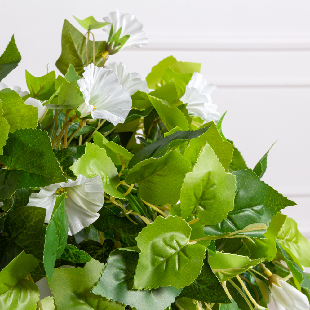 К450-2(з) Композиция искусственная цветочная с петунией белой в кашпо d12см_4