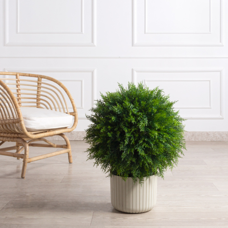 050/Ш/467(F) Туя искусственная шар Платинум д/улицы h65см, d50см_9