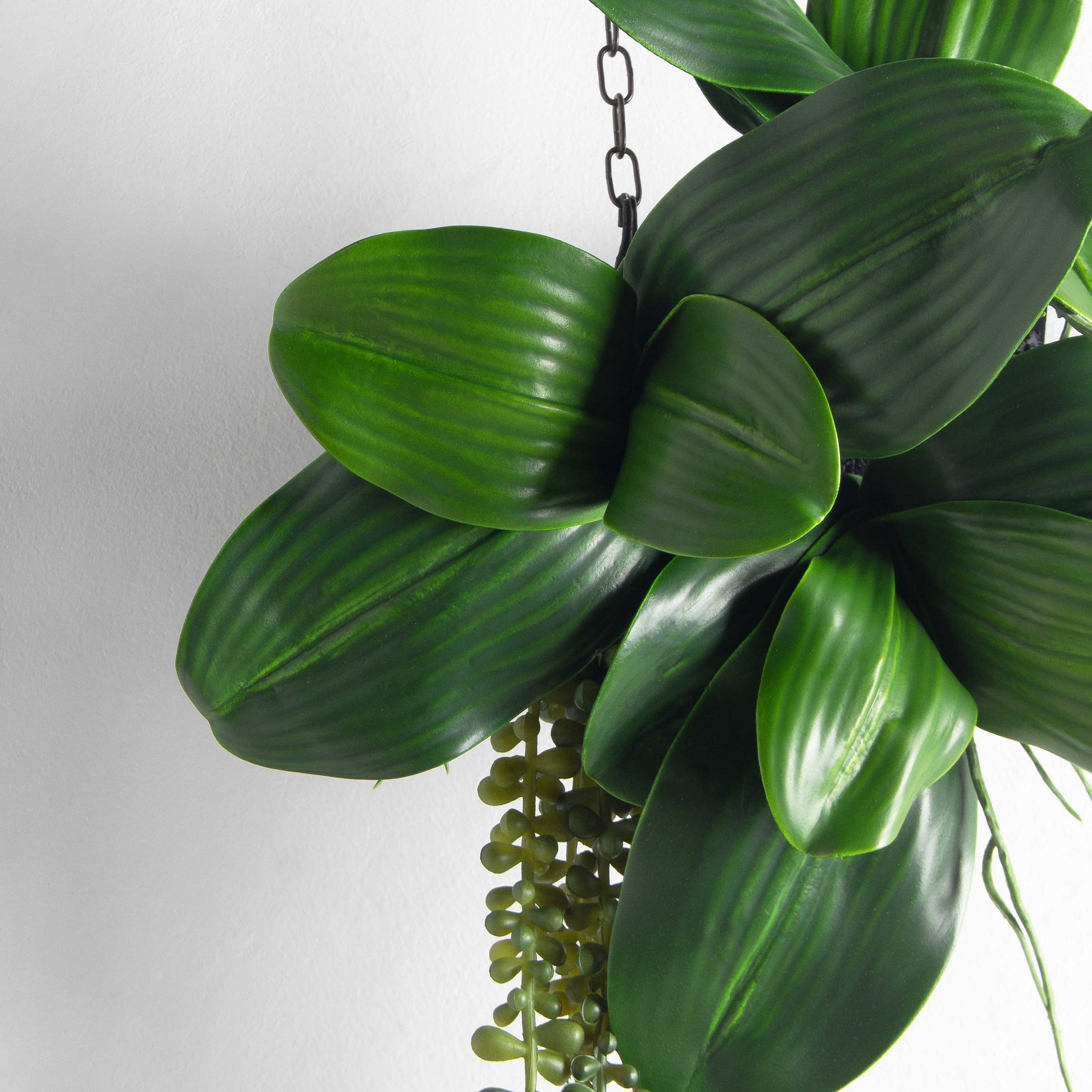 БК20(F) Композиция с листом орхидеи на блоке 15*h10см_2