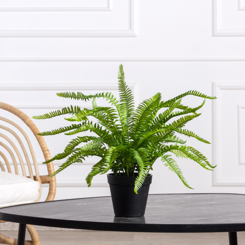 ЦС35/197(F) Папоротник Нефролепис искусственный h35см (латекс) в кашпо