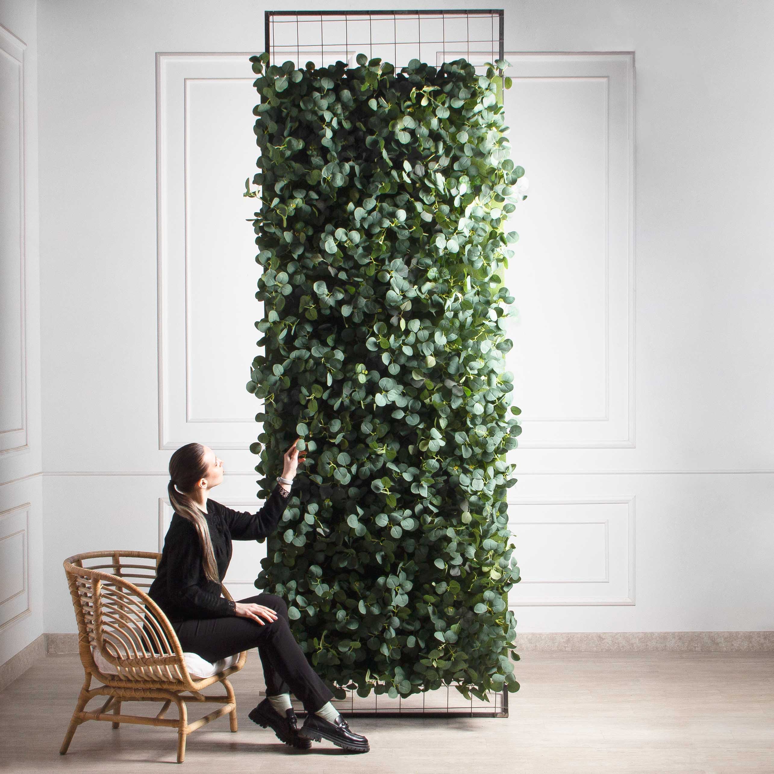 ВМ111(з)(F) Композиция искусственная с Эвкалиптом h30см на основании 250*100см_2