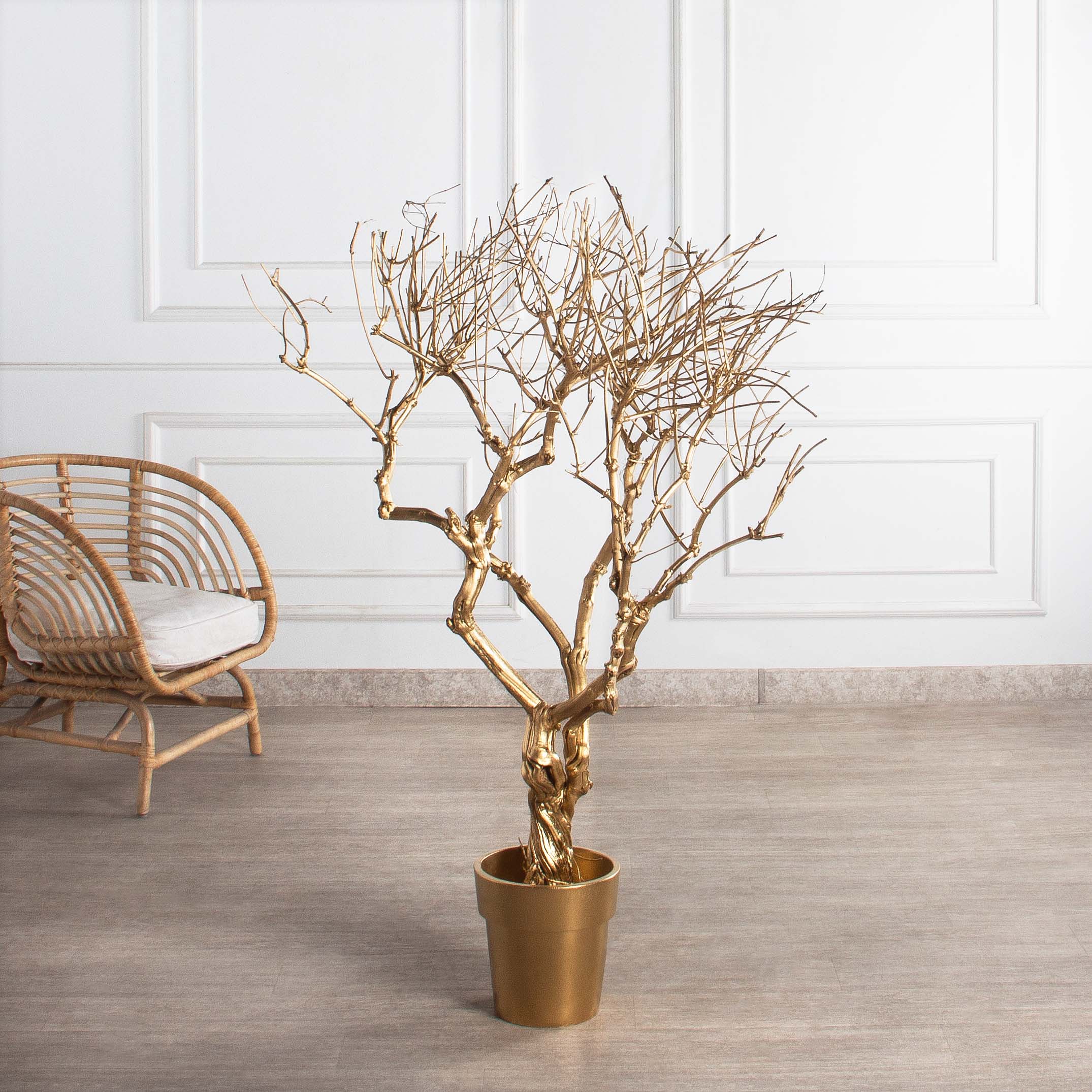 140/ДЗ(Пр)(F) Дерево интерьерное h140см, натуральная древесина, золотое_2