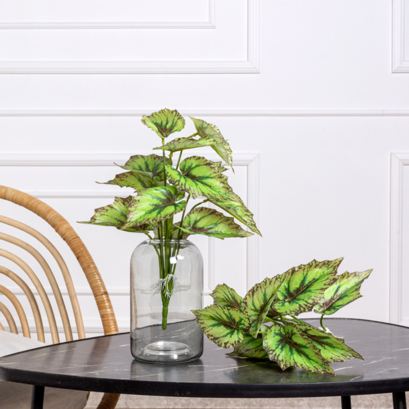 7143/0901-01/1 Бегония искусственная куст h35см, салатовая