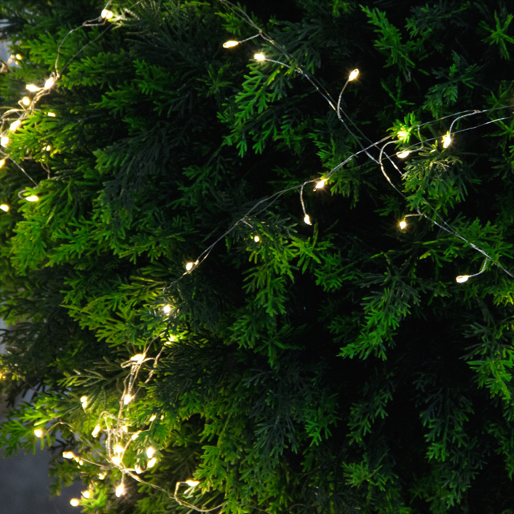 060/Ш/СВ03т/1460(Пр)(F) Туя искусственная шар с гирляндой Роса  h70см, d60см_5