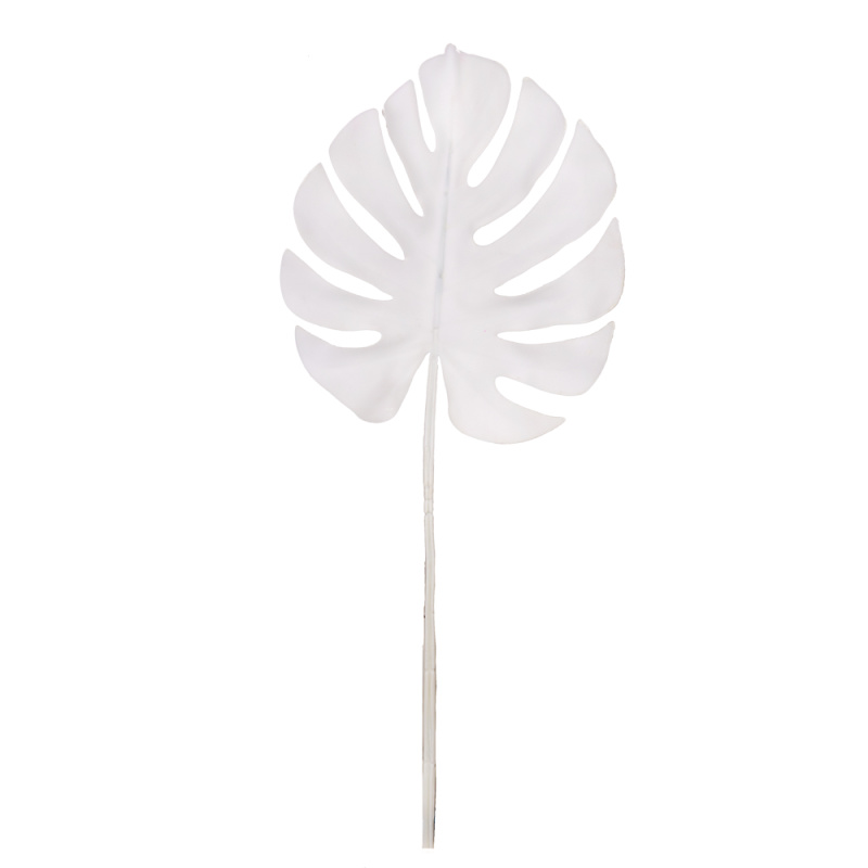 7143/0030-7/23(Promo) Лист Монстеры искусственный, малый, белый, h 75 см (32+43)