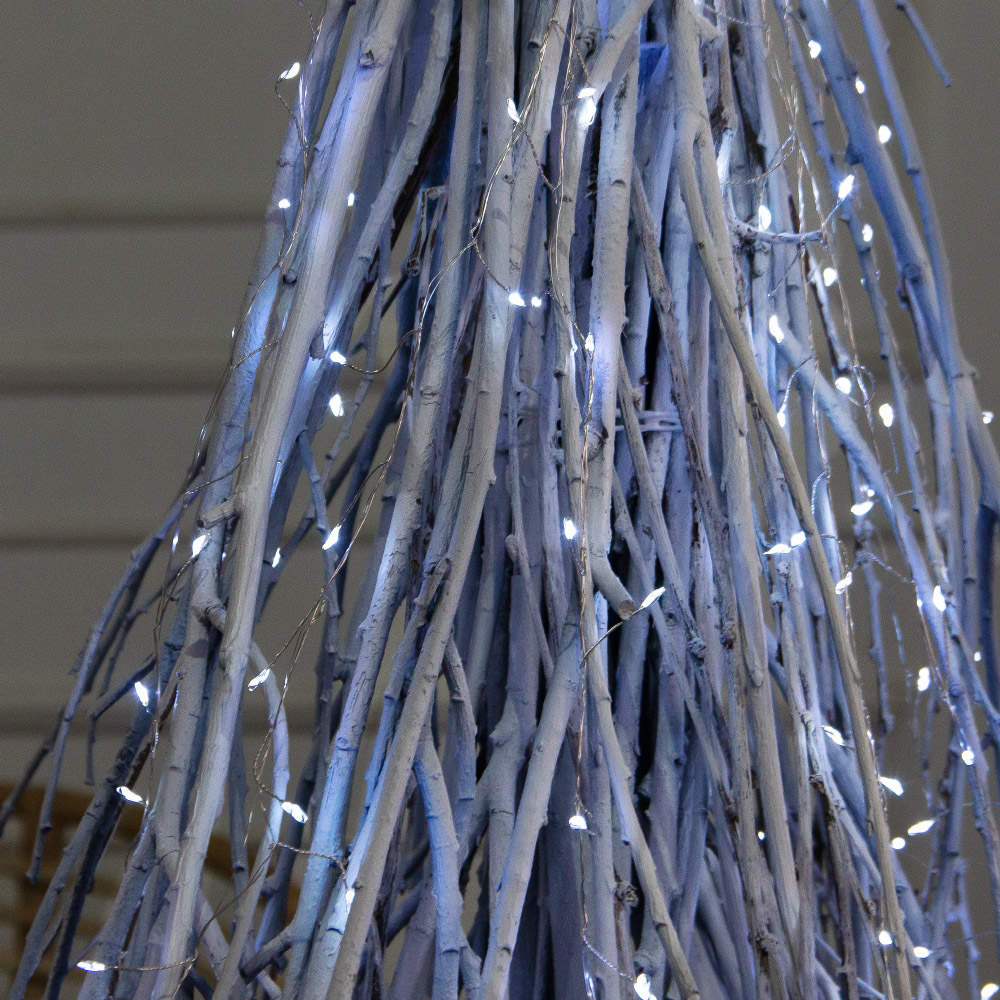 130/РН/СВ03х(Пр)(F) Ель в скандиновском стиле с гирляндой Роса h130см, белая_5