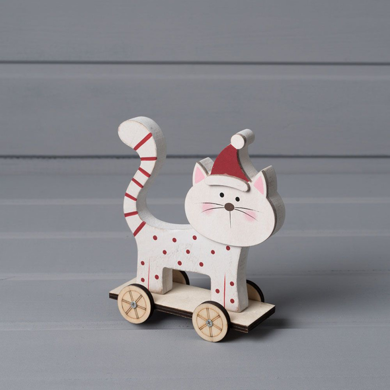 743/51960 IRIS кот на колёсах дерево 12,5*10,5см_1