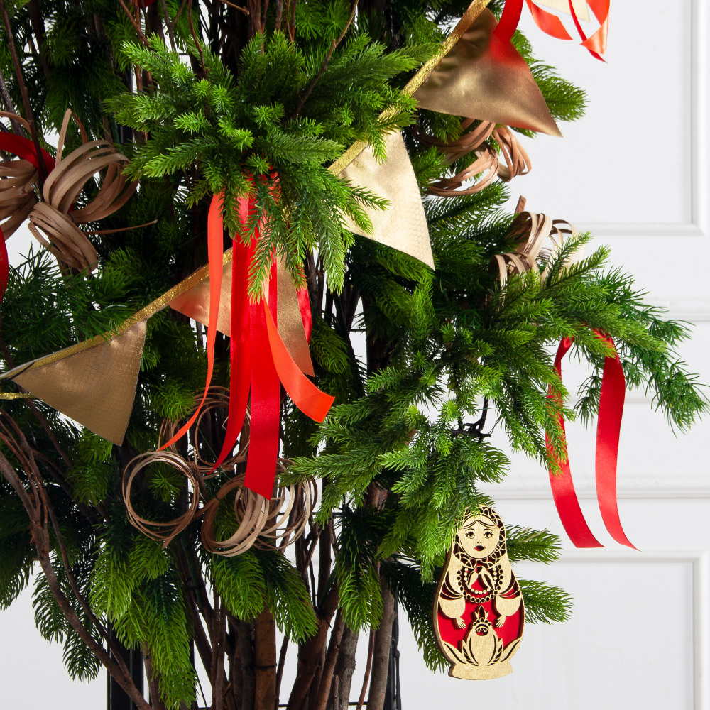 ДЛ197(Пр)(Fix)(F)Декор вход.группы h280см н/прутьях, прист.,с матрешками в русском стиле_6