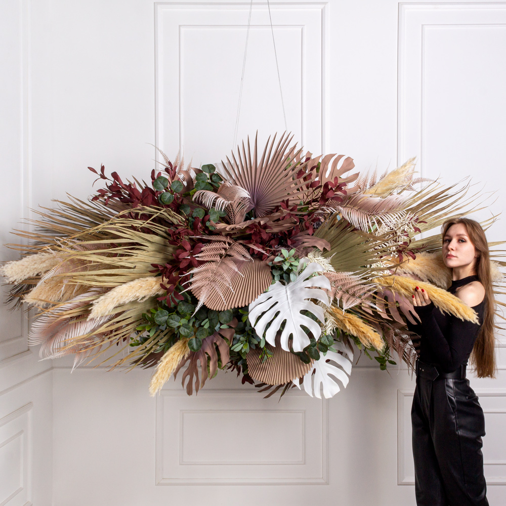 КЗ/47-1(з) Композиция искусственная с сухоцветами 250х130см_2