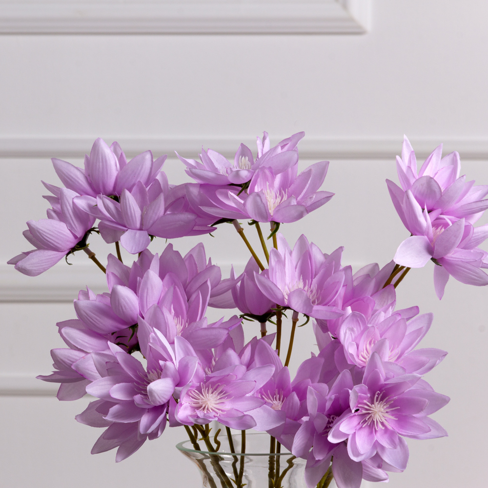 7141А/0443-10/8Р Морозник искусственный ветка. 10 голов, h55см, сиреневый_1