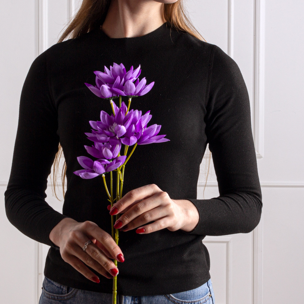 7141А/0443-10/17Р Морозник искусственный ветка 10 голов, h55см, фиолетовый_4