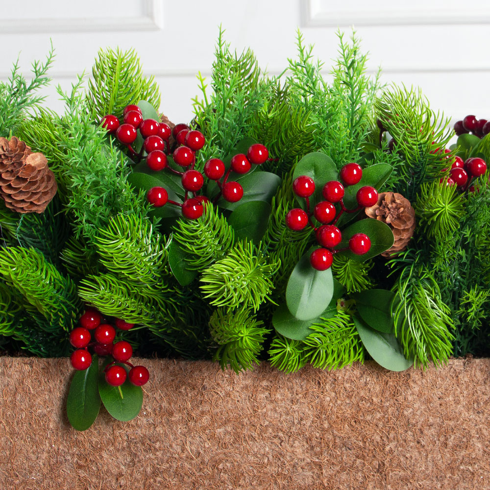 КНг57-5(з)(F) Композиция НГ искусственная с ягодами в кокосовом боксе 85х15х10см_6