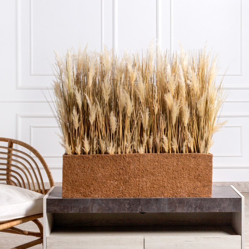 ТД007-12(з)(F) Трава Осока искусственная h60см в кокосовом боксе 84х16х24см