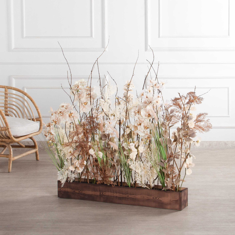 К546(Пр)(F) Композиция искусственная с орхидеями на основании,бежевая_1