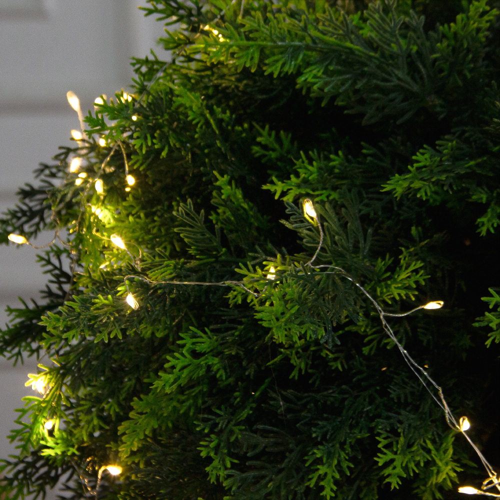 050/Ш/СВ03т/1460(Пр)(F) Туя искусственная шар с гирляндой Роса h65см, d50см_3