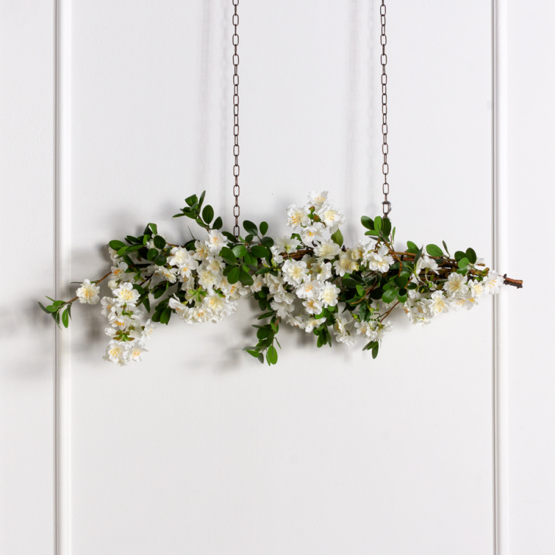 Л128(F) Лиана искусственная с веткой яблони L100см, белая