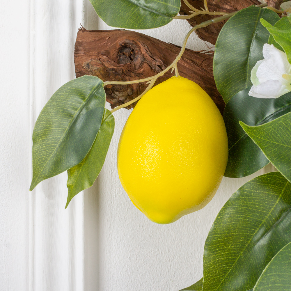 Л/ОС/07(з.) Лимон цветущий искусственный на оригинальном стволе L100см_3