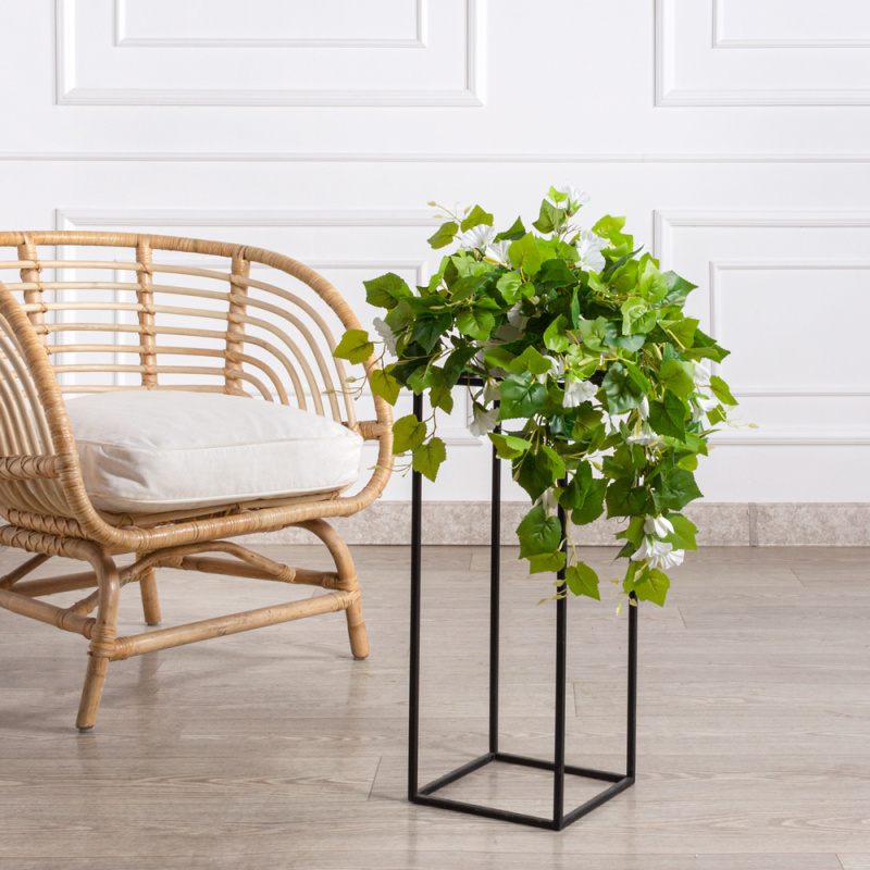 К450-2(з) Композиция искусственная цветочная с петунией белой в кашпо d12см