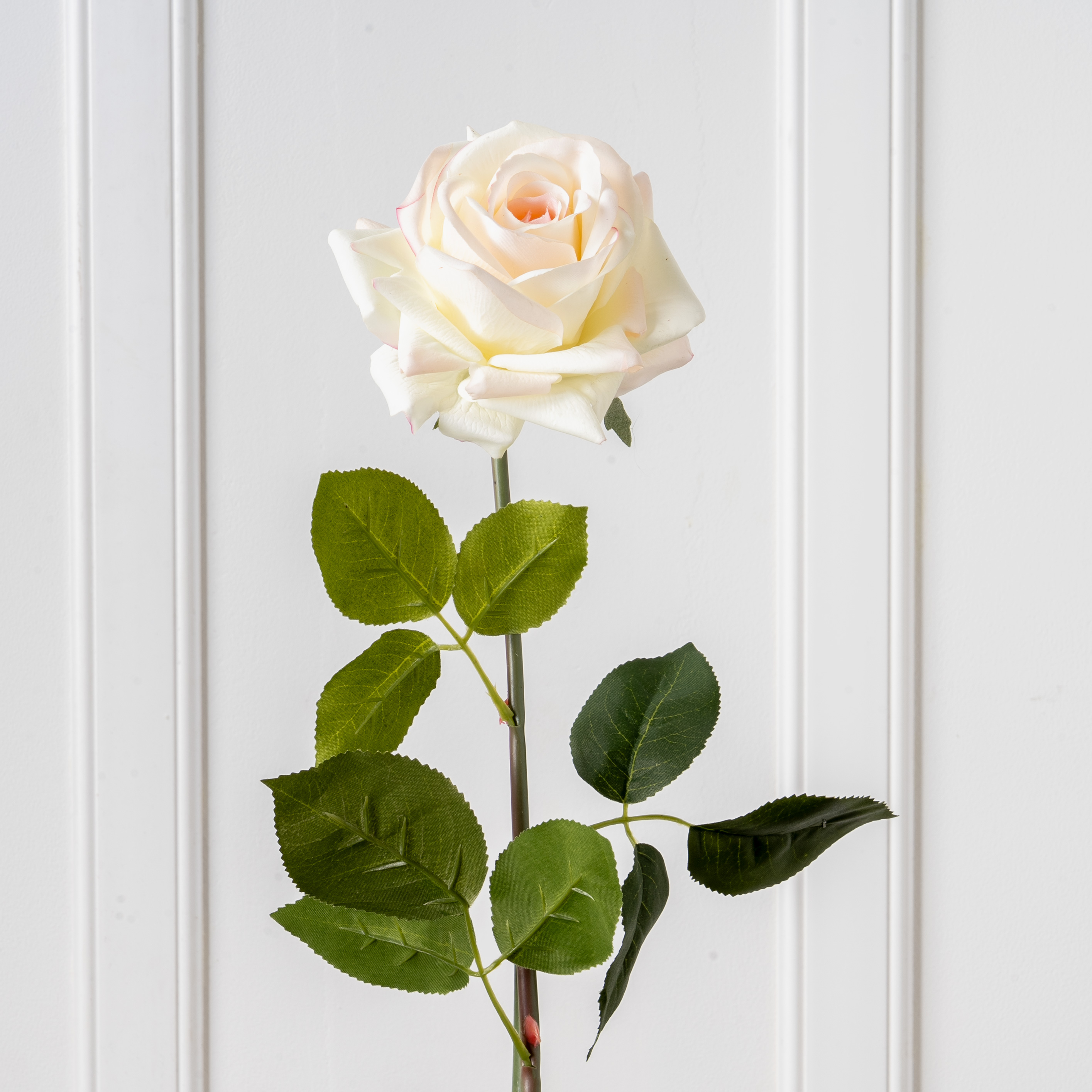7141А/9149-03/4 Роза искусственная 1 голова, d12см, h74см (латекс), кремово-розовая_1