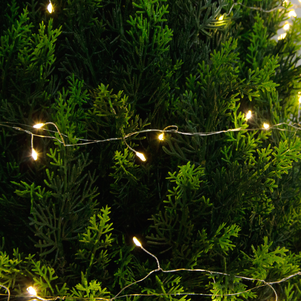 Т100/СВ03т/1460(Пр)(F) Туя искусственная конус  h100см с гирляндой Роса_5