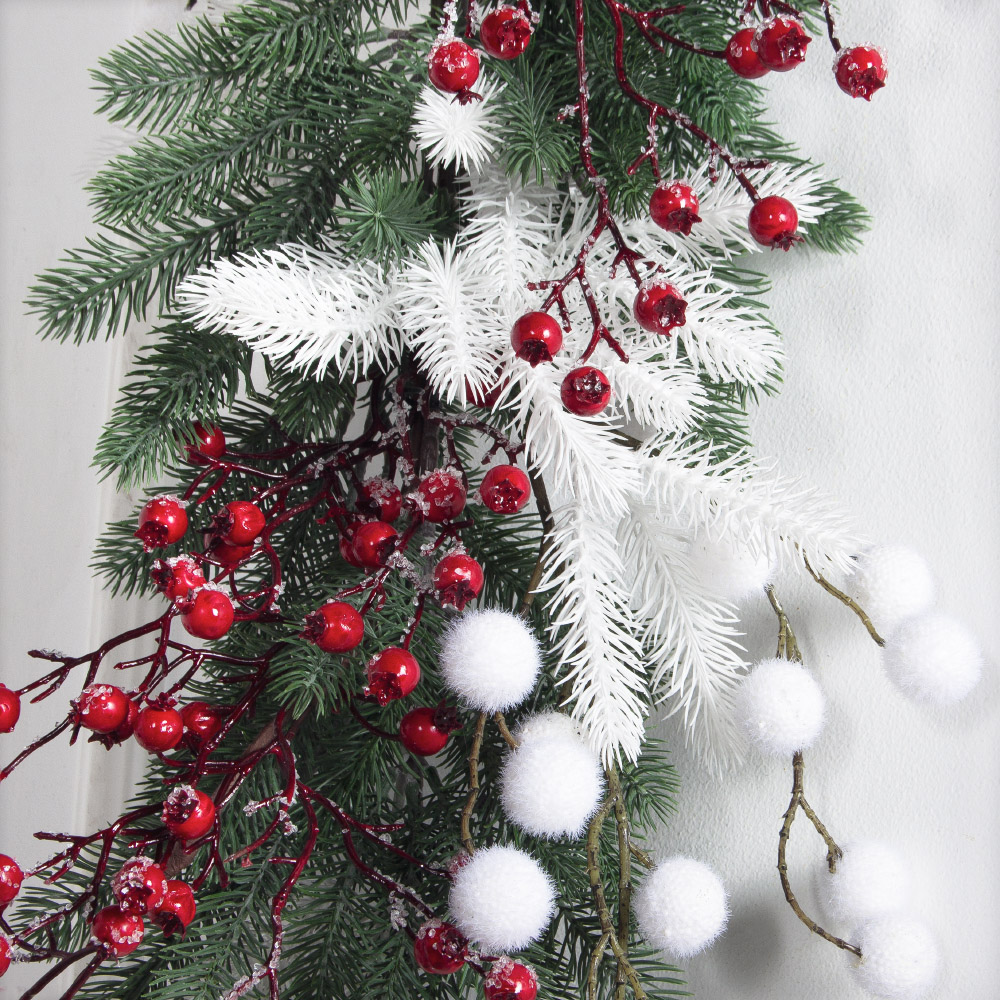 Л183(Пр)(F) Лиана искусственная НГ с красно-белым декором L100см_3