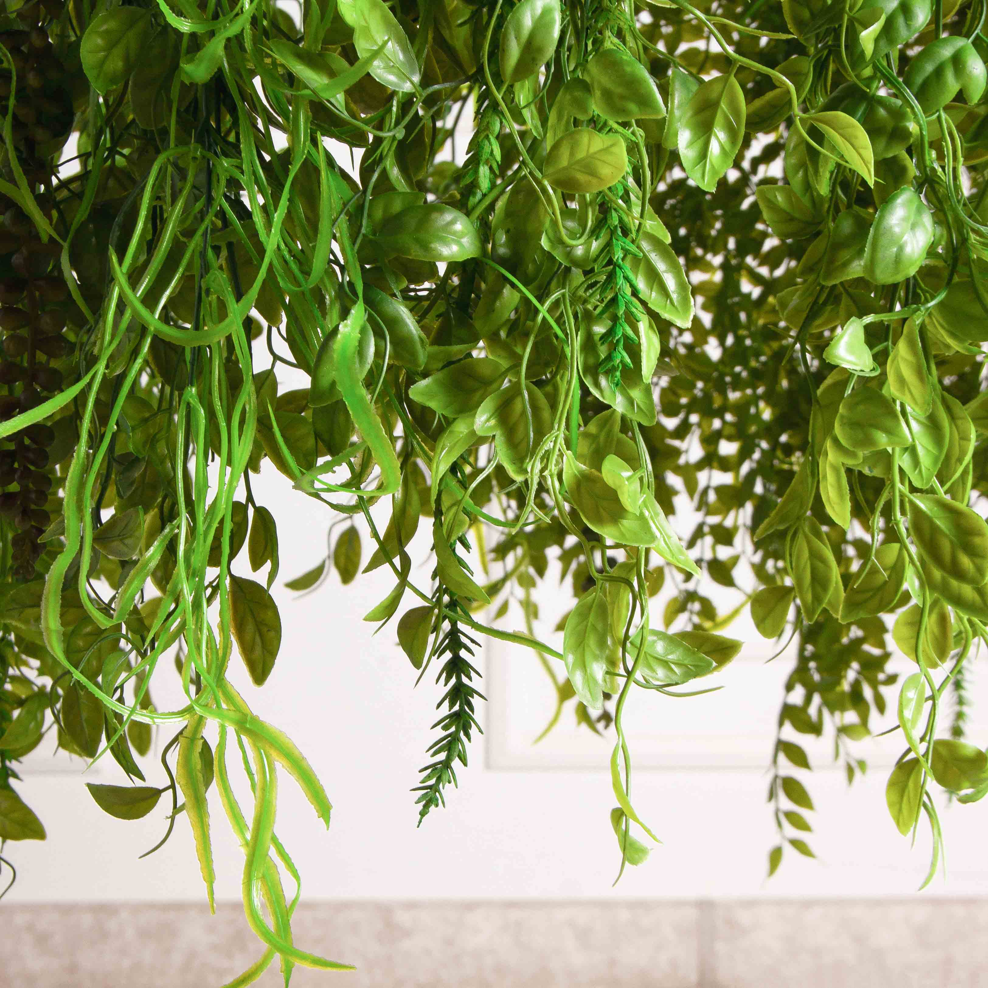 КЗ/40(з)(F) Композиция искусственная подвесная Микс ампельных растений d60см, свес 40см_4