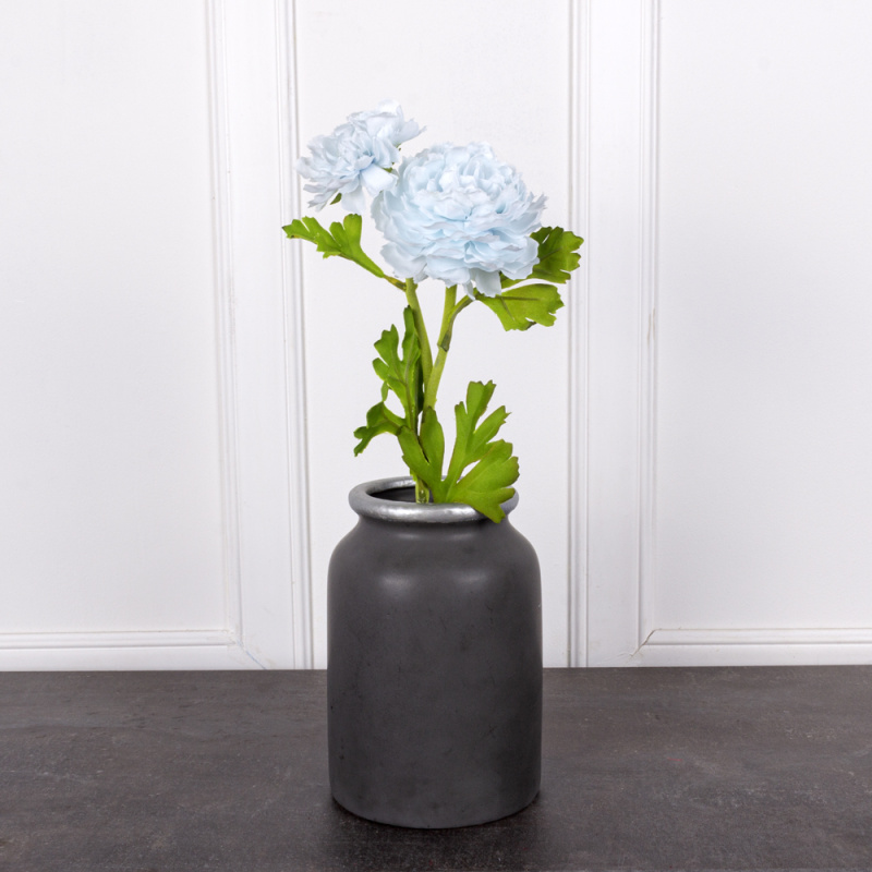 7141А/9120-07/10Р Ранункулюс искусственный 1 голова d9см, 1 бутон, h59см, голубой