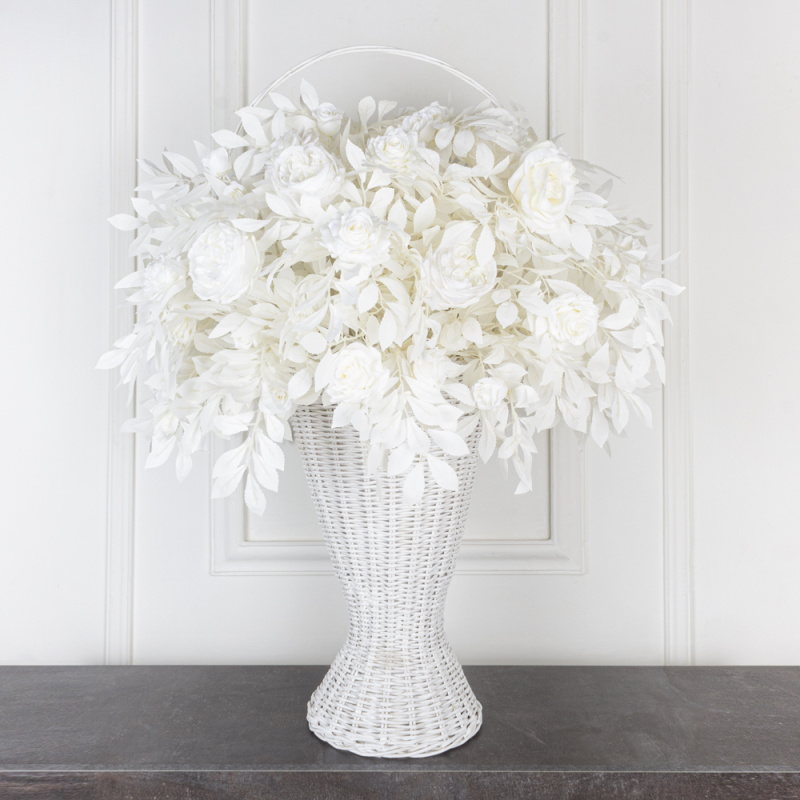 К430/3(з.) Композиция искусственная с розами в корзинке d30хh50см