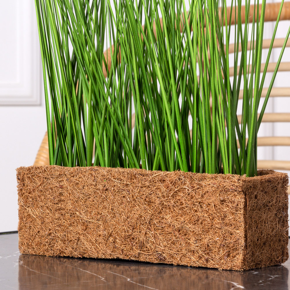 ТД047 Трава Осока искусственная h27-30см в кокосовом боксе 25х8х8см_2