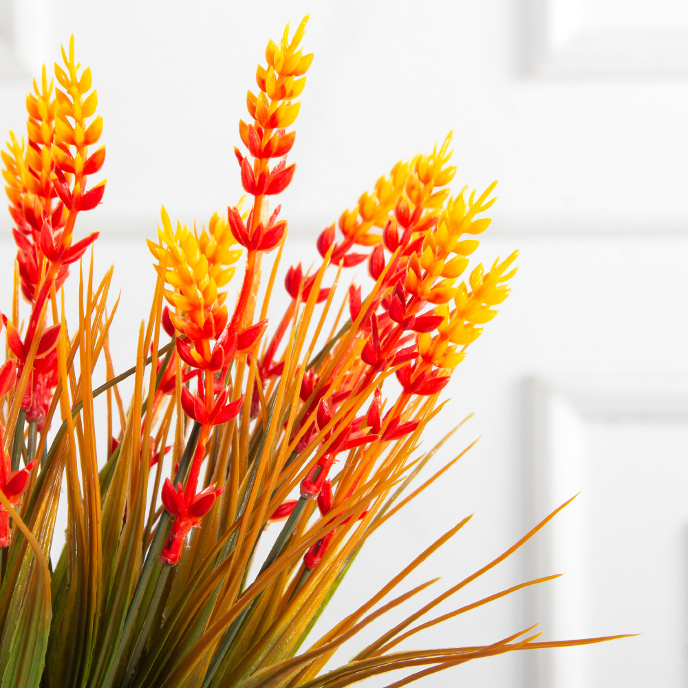 7141/0382-4/18(F) Трава искусственная с 7 колосками h35см, оранжевый_3