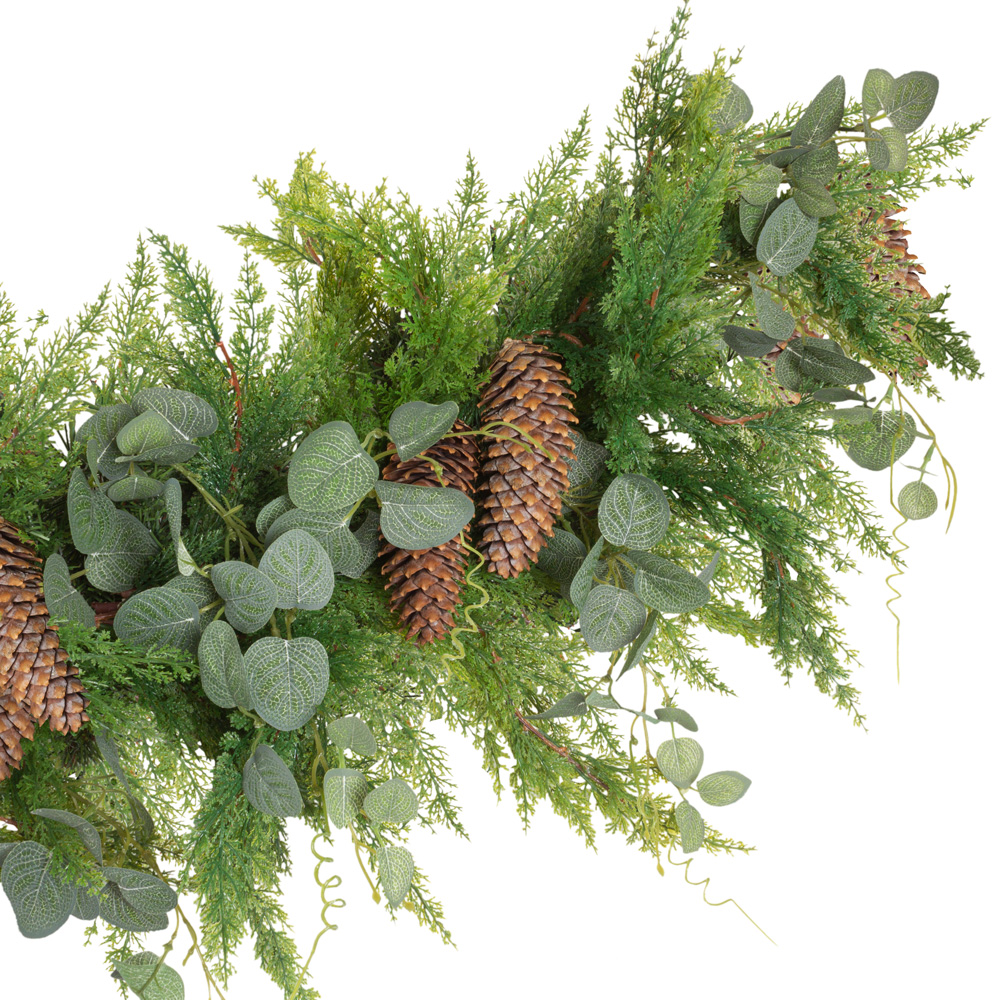Л91-1 Гирлянда НГ искусственная на перила из туи и эвкалипта L100см_3
