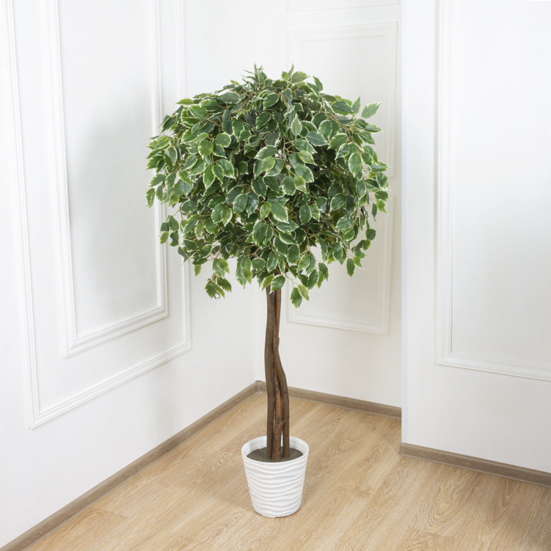 160/17М(з.) Фикус Бенджаминаискусственный h160см в интерьерном кашпо