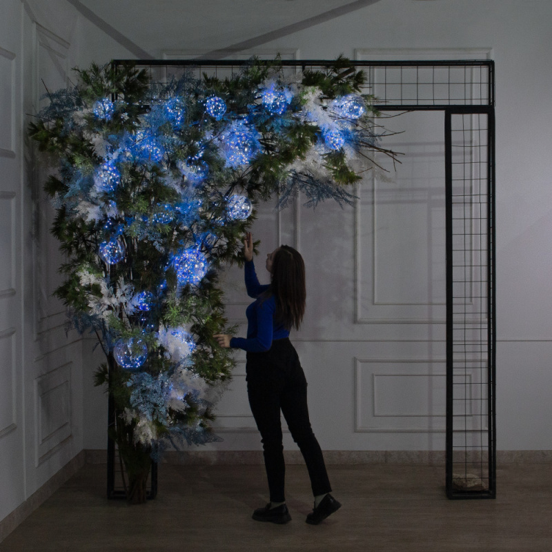 ДЛ188/СВ03с/шар(Пр)(Fix)(F)Декор вход.группы h290см н/прутьях, прист.с гирляндой 