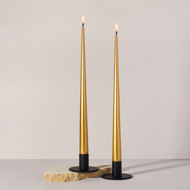 СК35-30(Fix)(F) Свеча коническая 35см Оттенок №30 (золотой) 2шт/уп