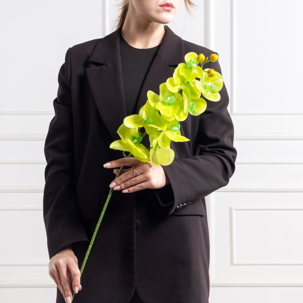 7141А/0108-01/24(F) Орхидея  искусственная h100см 9 голов, салатовая(латекс)_4