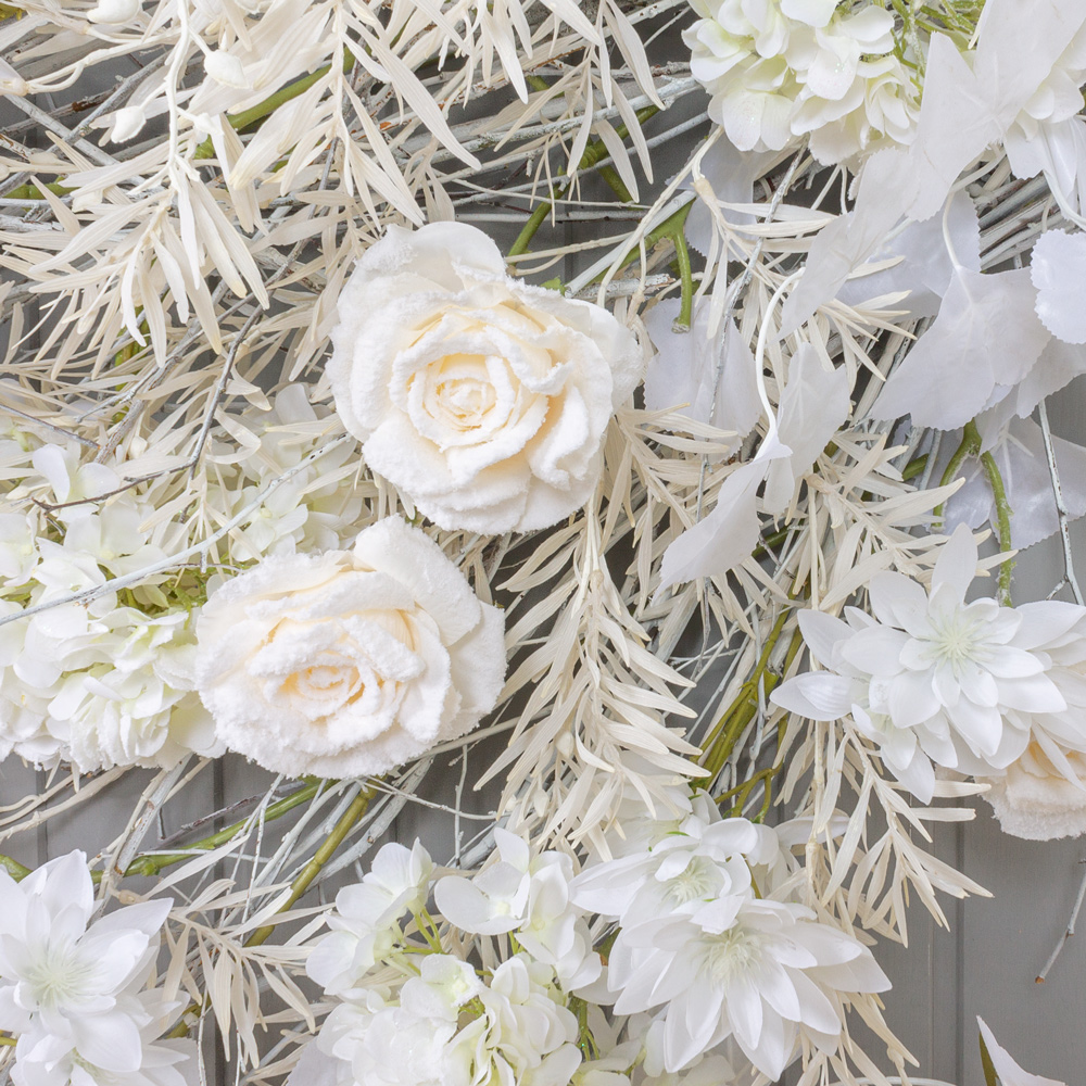 Л92-1 Гирлянда искусственная зимняя с цветами ампельная L100см_4