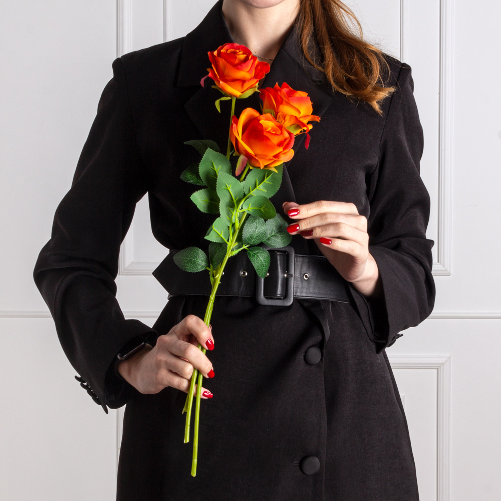 7141А/0443-09/18Р Роза искусственная 1 голова d8см, h44см, оранж._3