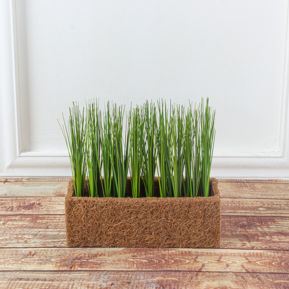 ТД022(Promo) Трава искусственная Осока  h16см в кокосовом боксе 25х8х8см_6