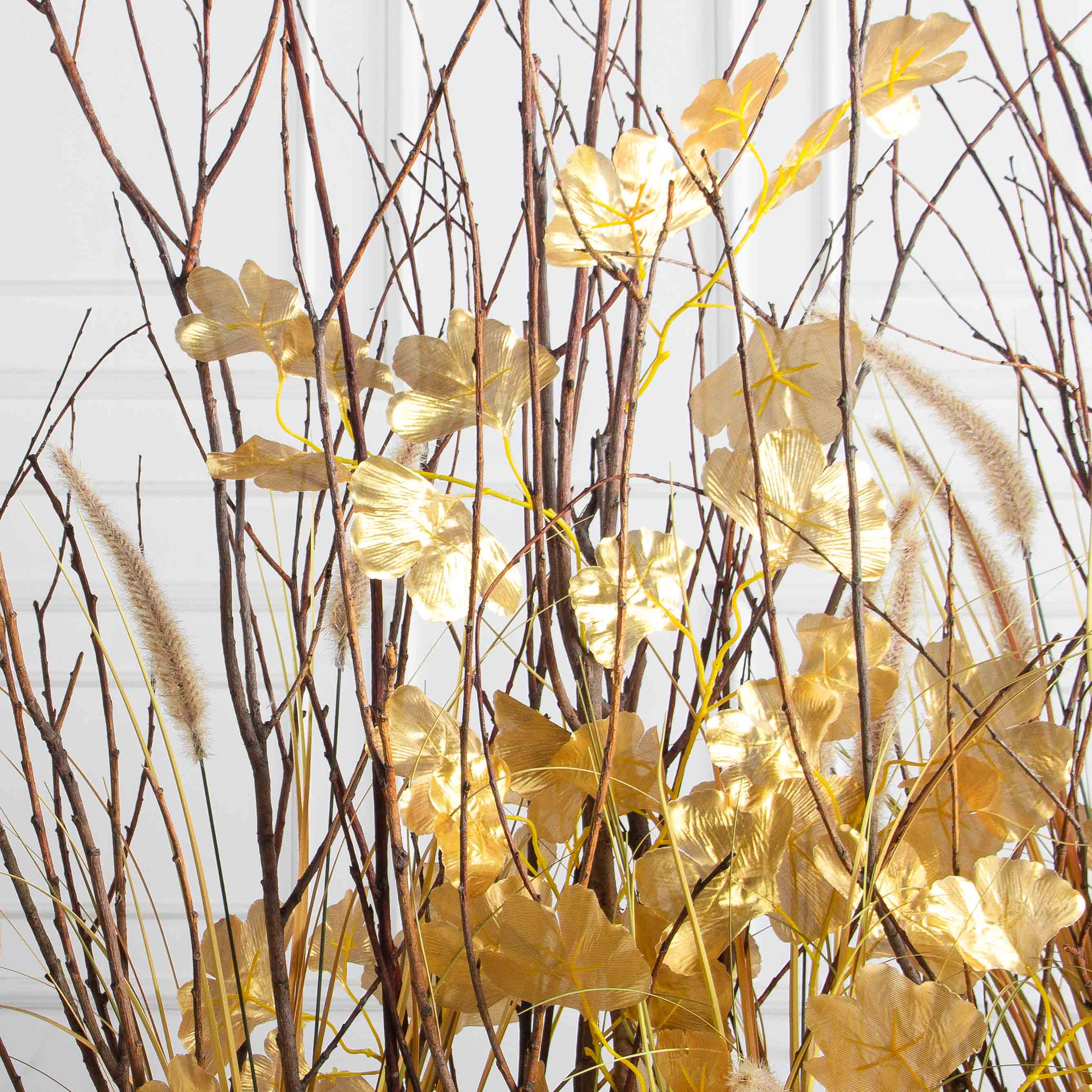 К541(Пр)(F) Композиция искусственная с гинкго на основании, золото_4