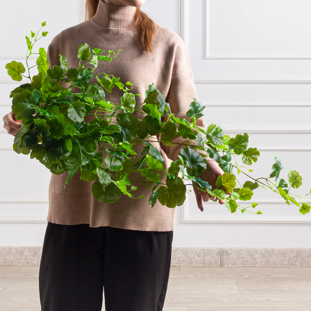 7144/0016-48/9(F) Пеларгония плющелистная искусственная h100 см, зеленая_2