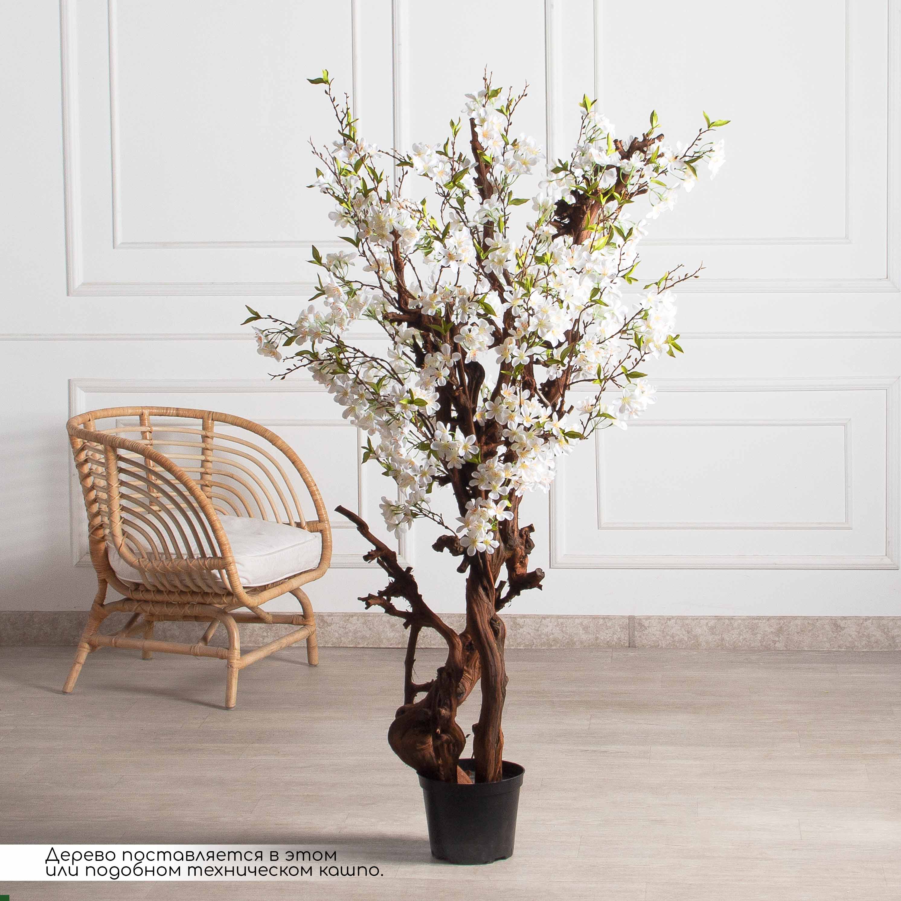150/ОС/491(з)(УУ)(Пр)(F) Яблоня цветущая искусственная h150см, белая_2